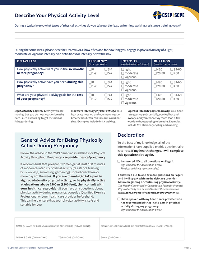 Get Active Questionnaire for Pregnancy p2