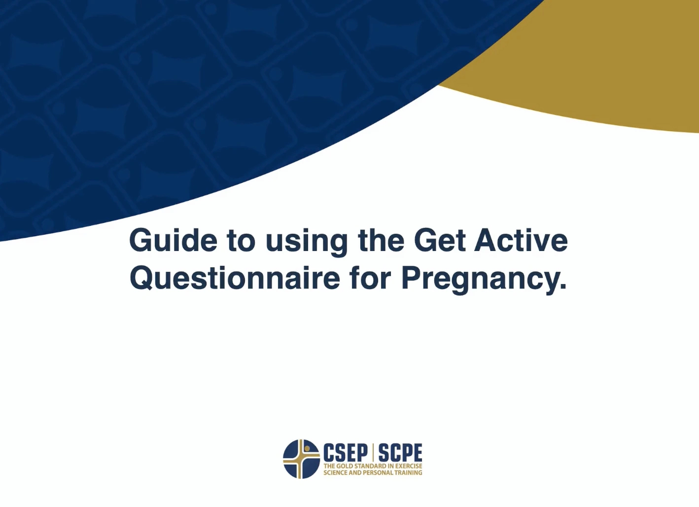 Webinar Title Page Guide to Using Get Active Questionnaire for Pregnancy
